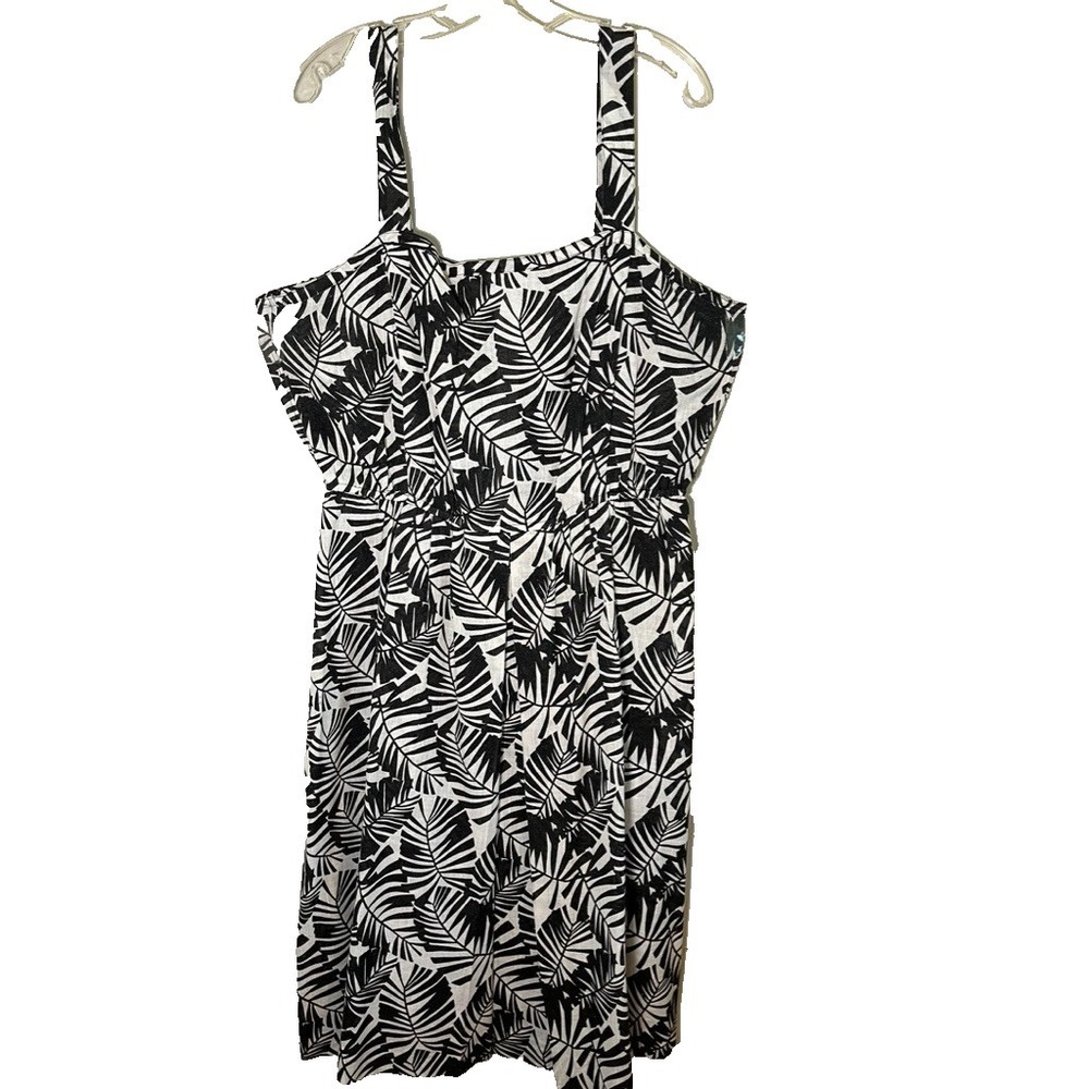 Neutral‎ Floral Tank Dress L Resort Preppy Summer Beach Classic Chic Boho Indie